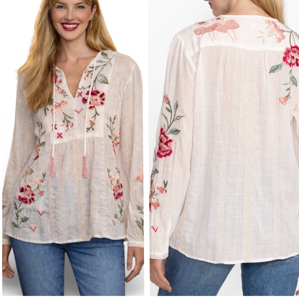 Johnny Was heavily embroidered Erinn ballerina Prairie blouse NWT 🩰 RARE